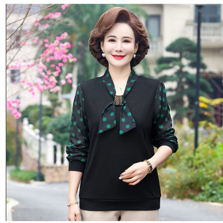 Áo Thun Kiểu Nữ Trung Niên Dài Tay Sang Trọng SM56