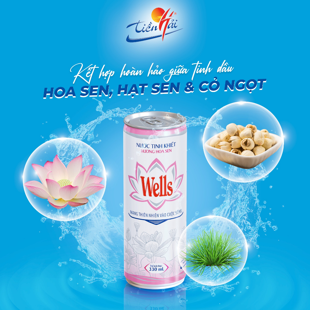 [Hương sen] Nước tinh khiết Wells hương hoa sen 330ml | Shopee Việt Nam