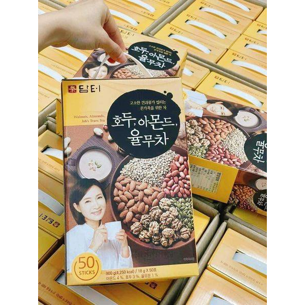 Bột Ngũ Cốc Hàn Quốc Walnuts Almonds Job's Tears Tea 50 gói x 18g 900g