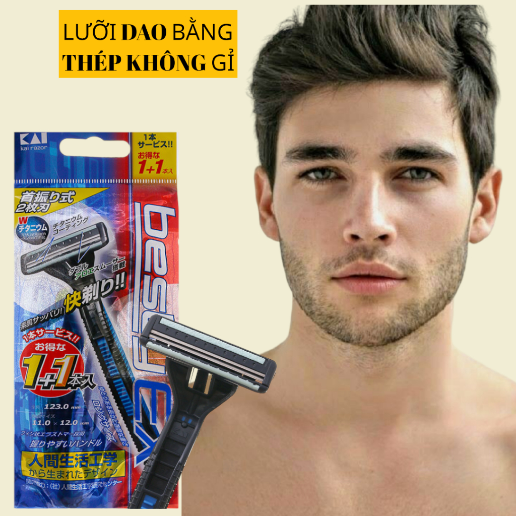 Dao Cạo Râu Kai 2 Lưỡi Kép Kai Besty 14666 BSTX-2PF2 (Set 2 cây)