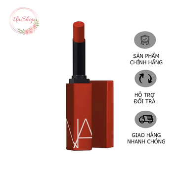 Son NARS POWERMATTE 133 màu đỏ cam cháy giữ màu lâu lên màu chuẩn không tạo cảm giác khô cứng