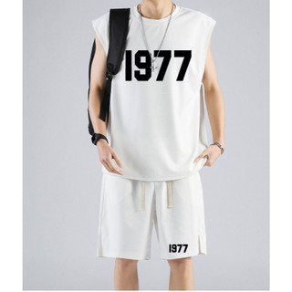 Bộ Bóng Rổ Ba Lỗ 1977 Phong Cách Tank Top Mùa Hè, Cotton Khô Mềm Mịn Thoáng Khí Thấm Hút Mồ Hôi Tốt