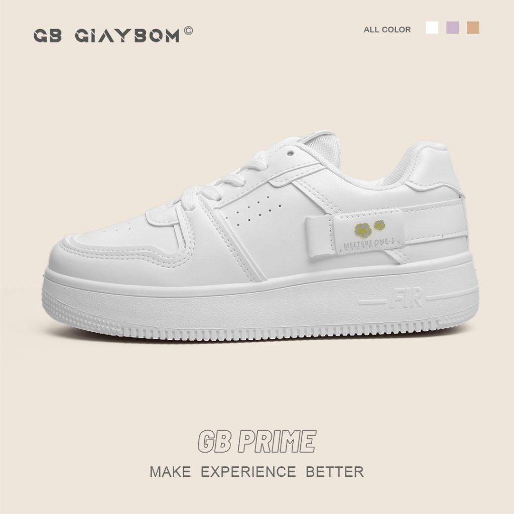 Giày Sneaker Nữ Đế Bằng Hàn Quốc Êm Thích Hợp Đi Làm, Đi Học Chơi GiayBOM GB Prime Mix Color B1111
