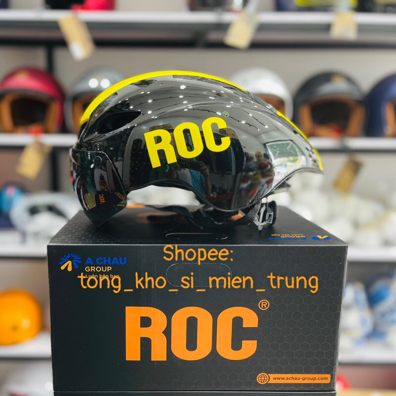 Nón bảo hiểm ROC R16 màu đen bóng vàng xe đạp thể thao cao cấp giá rẻ ...