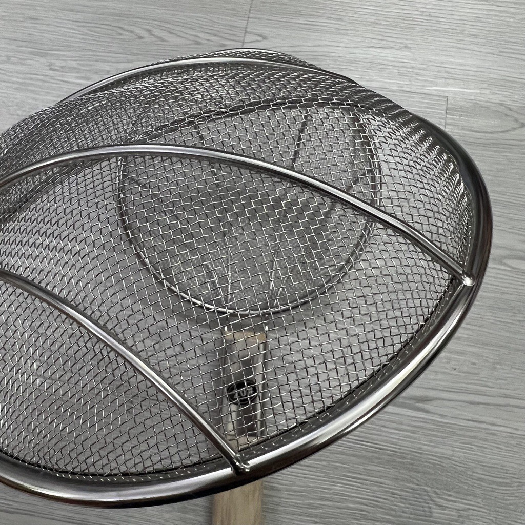 Vợt lưới cán gỗ vớt thức ăn inox  Cao Cấp  đường kính 20cm