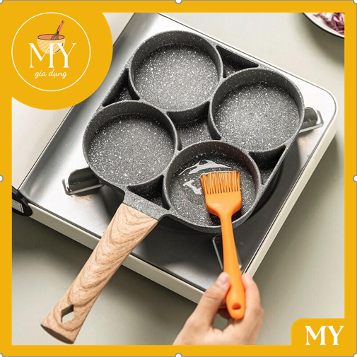 Chảo Chiên Trứng 4 ngăn Chống Dính - Chảo chống dính  ốp la 4 lỗ mini