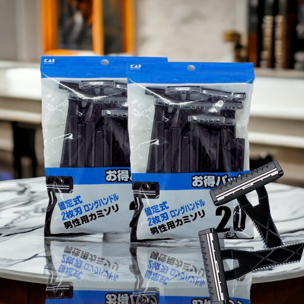 Dao Cạo Râu 2 Lưỡi Kép Kai Razor LUF-20P 0751-GA0025 Set 20 Cây