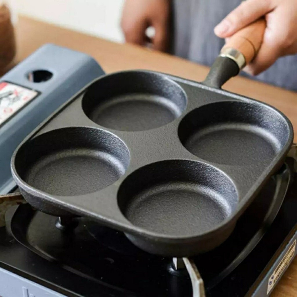 Chảo Chiên Trứng 4 ngăn Chống Dính - Chảo chống dính  ốp la 4 lỗ mini