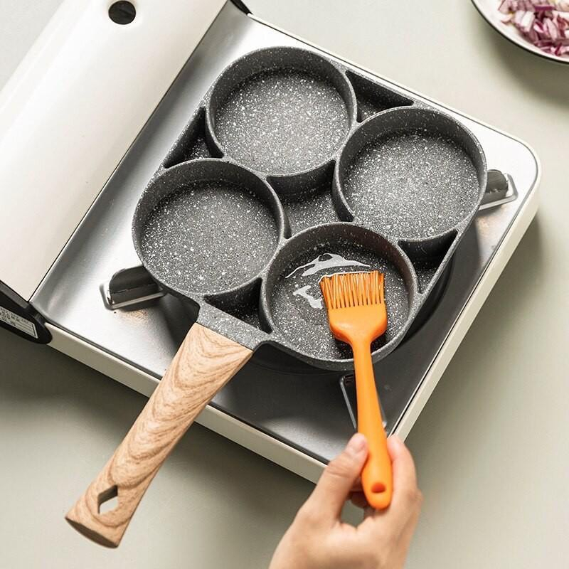 Chảo Chiên Trứng 4 ngăn Chống Dính - Chảo chống dính  ốp la 4 lỗ mini