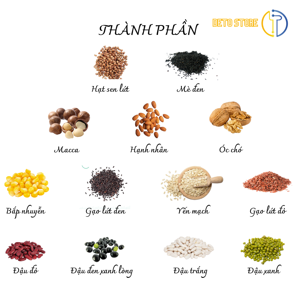 Sữa hạt 13 loại,bột dinh dưỡng thuần chay,  giảm cân, phù hợp ăn chay (1kg) cân bằng dinh dưỡng