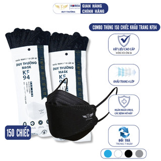Khẩu Trang KF94 chống Tia UV Chống Nắng 4 Lớp Chống Bụi Mịn ,Thùng 300- 100 Chiếc - Duy Thường Mask