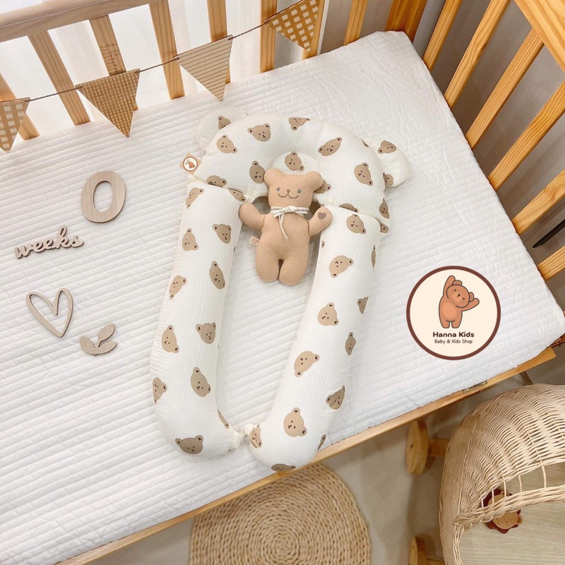 Gối Chặn Cho Bé Chữ U Vải Mềm Thoáng Khí Chống Giật Mình Dành Cho Trẻ Sơ Sinh