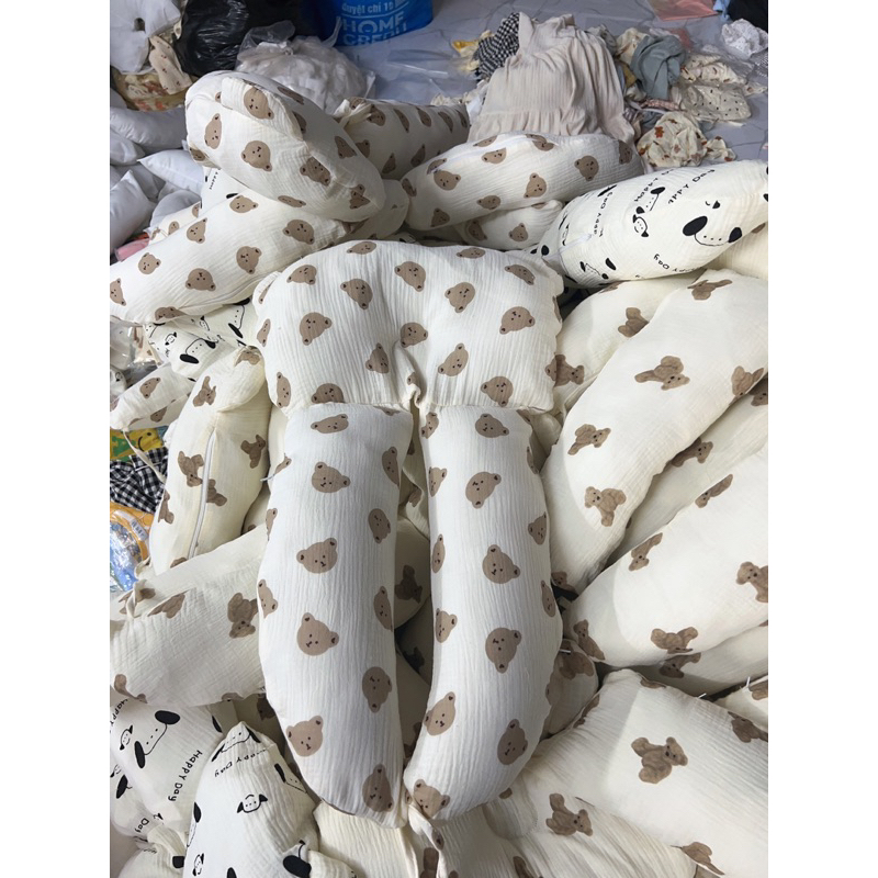 Gối Chặn Cho Bé Chữ U Vải Mềm Thoáng Khí Chống Giật Mình Dành Cho Trẻ Sơ Sinh