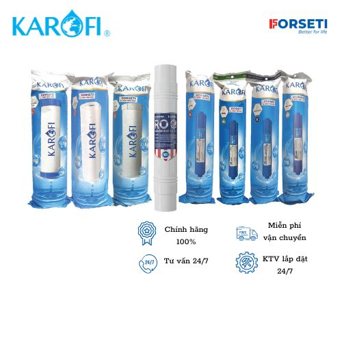 [Mã BMLTB200 giảm đến 100K đơn 499K] Combo 8 lõi lọc nước Karofi chính hãng dùng cho máy lọc nước Karofi KT-K8I-1