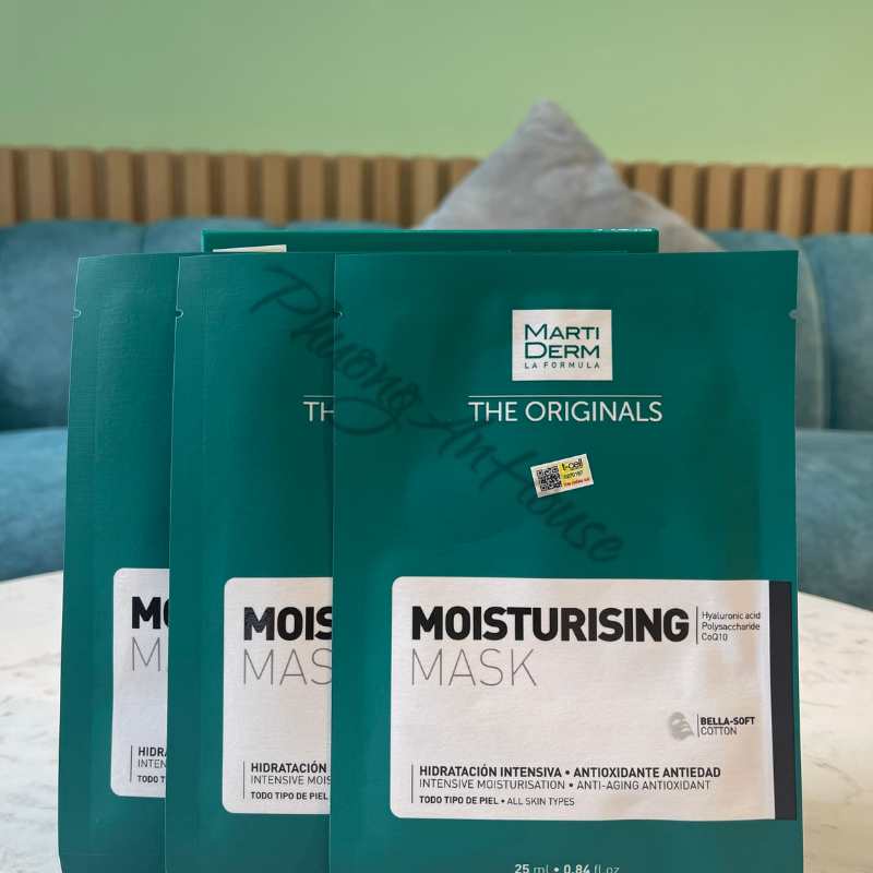 Mặt nạ dưỡng ẩm trắng da MartiDerm The Originals Moisturising Hộp 10 miếng x 25ml - PhuongAnHouse