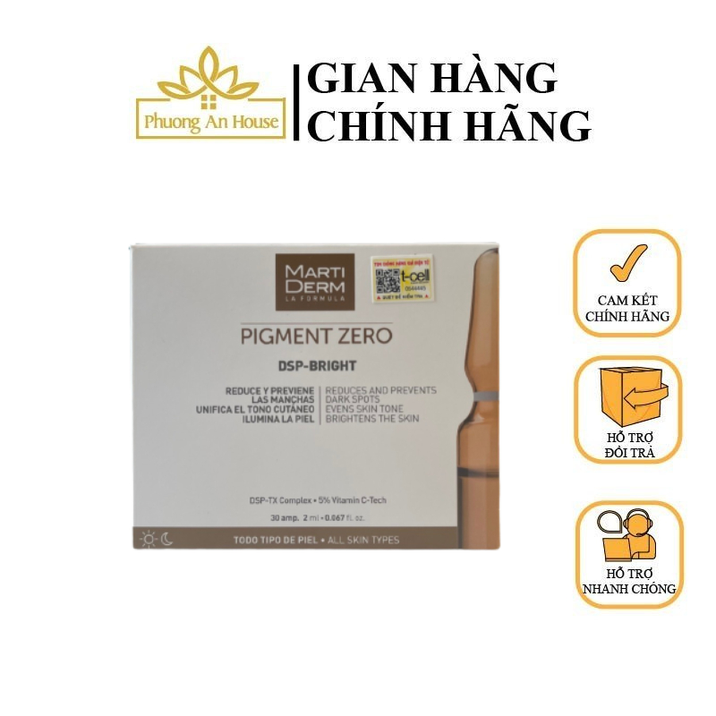 Tinh Chất Ampoule Martiderm DSP Pigment Zero làm sáng da Hộp 30 ống x 2ml hàng Công ty