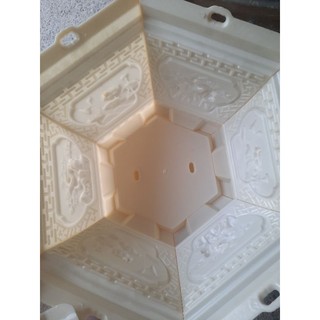 Khuôn đúc chậu lục giác rộng 40 cm cao 22cm hoa văn tùng sen mai nhựa abs