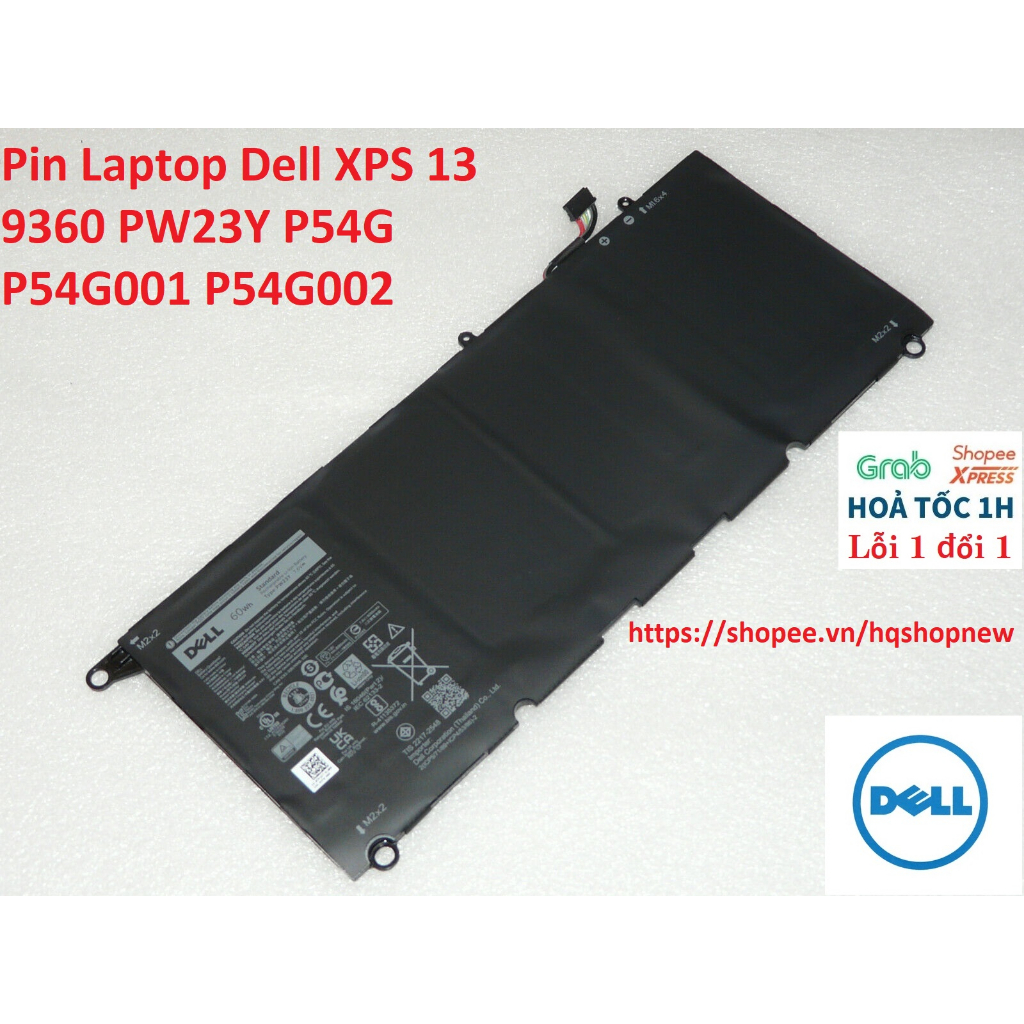 HJTPOWER Laptop Akku Für Dell XPS 13 9360 - 60Wh Ersatzakku Kompatibel Mit PW23Y TP1GT RNP72