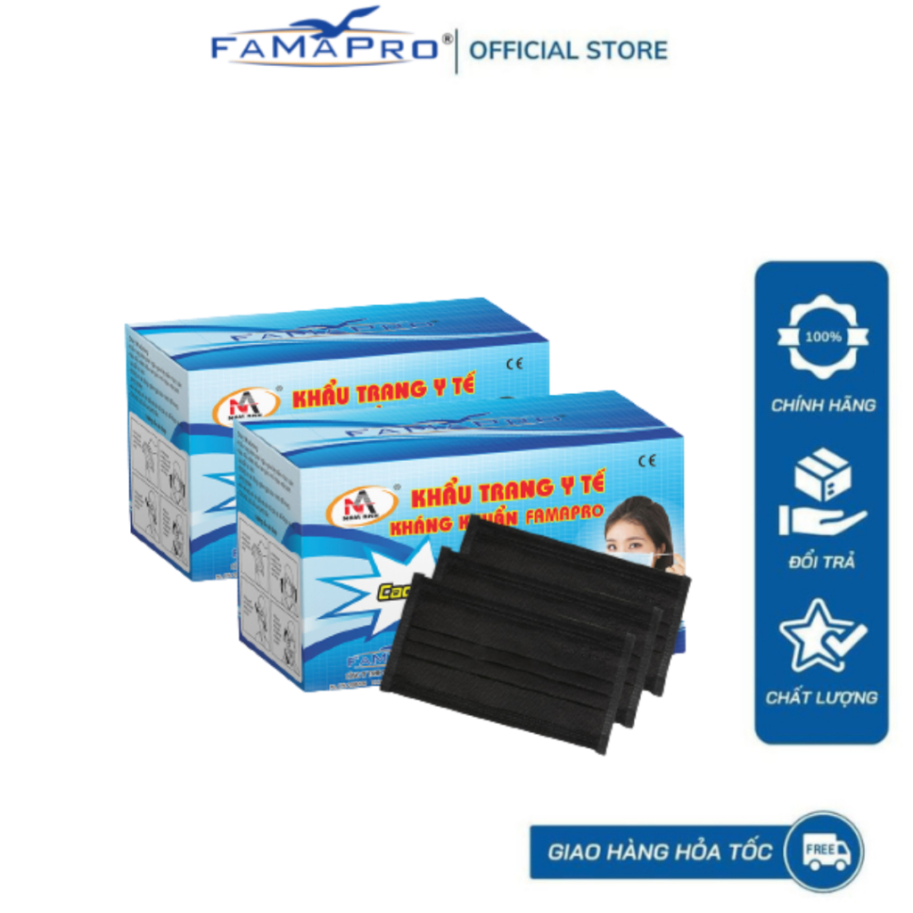 Ảnh khẩu trang y tế 4 lớp kháng khuẩn Cô Gái Famapro ( 50 cái/ hộp) 1