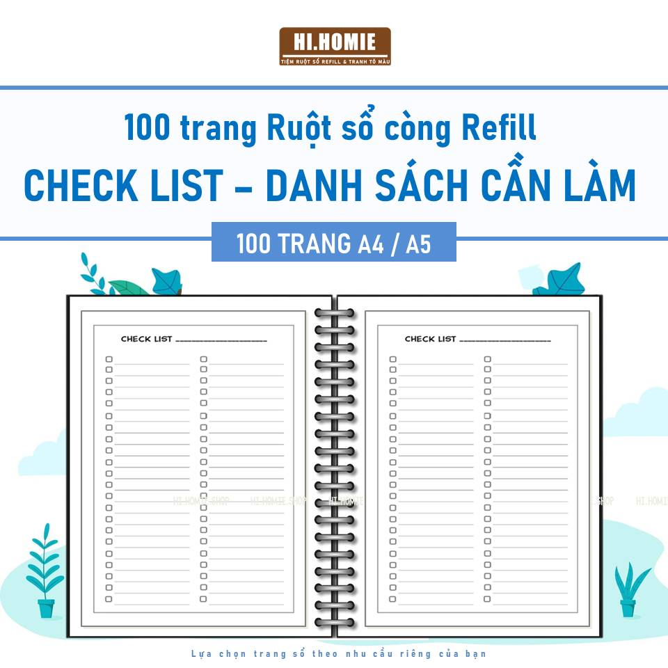 Sổ tay Checklist - Danh sách việc cần làm | 100 trang | Giấy refill ...
