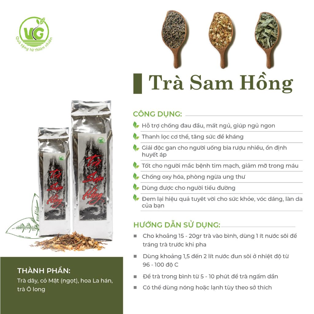Ảnh Trà Sam Hồng - Trà Thảo Mộc Giúp Ngủ Ngon - Thanh Lọc Cơ Thể - Giải Độc Gan 2