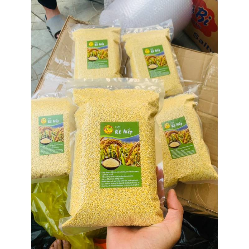 Hạt kê nếp vàng Nghệ An bao dẻo, đã tách vỏ, hút chân không cẩn thận