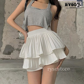 Chân Váy Tầng Xếp Ly Xòe Dáng Ngắn 2 Tầng Lưng Cạp Cao CV05 RYSO, Váy 2 Tầng Phồng Lót Trong Dày Dặn