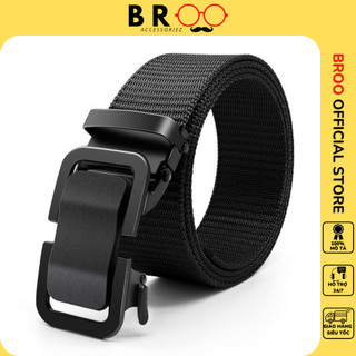 Thắt lưng unisex vải canvas Broobelt dây nịt dù khóa tự động bản dây 3.3cm cho nam nữ siêu bền TL80