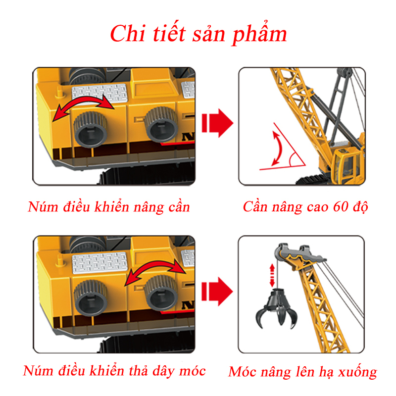 Ảnh Đồ chơi xe cần cẩu nâng hàng KAVY nhiều mẫu gầu nâng hạ, chất liệu nhựa ABS an toàn, xoay 360 độ 3