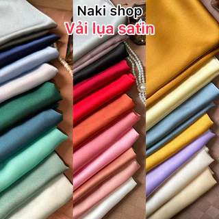 [ VẢI NAKI ] Bảng màu 1 - VẢI SATIN CAO CẤP CO GIÃN MỀM MỊN MÁT KHỔ 1.5m, MAY VÁY, ĐẦM, QUẦN, ÁO DÀI, PIJAMA, ĐỒ BỘ