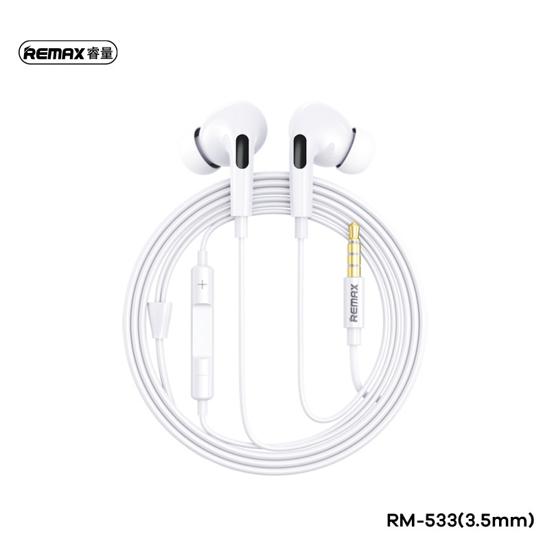 Tai nghe nhét tai có dây Remax RM-533 jack kết nối 3.5 tích hợp micro ...