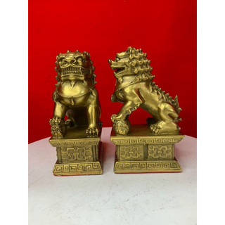 Cặp Nghê Bệ Bằng Đồng nguyên khối Vật Phẩm Phong Thuỷ