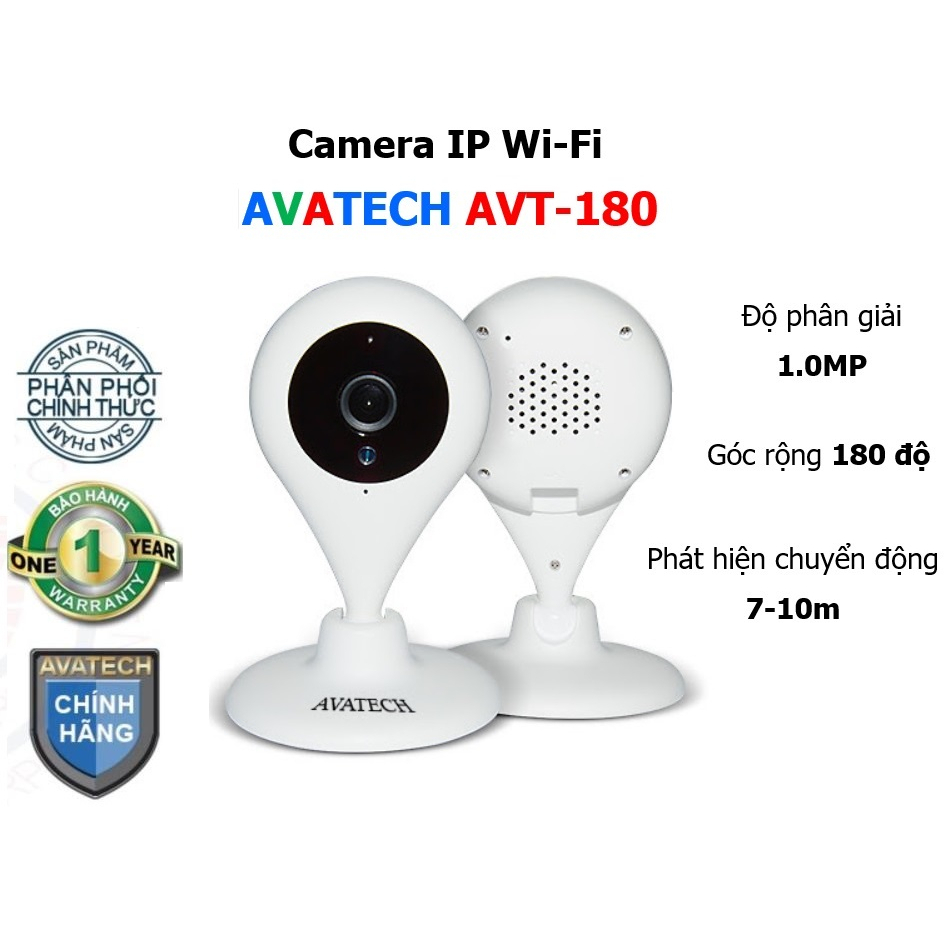 Camera IP WiFi Quan Sát Góc Rộng 180 độ AVATECH AVT-180, Độ phân giải ...