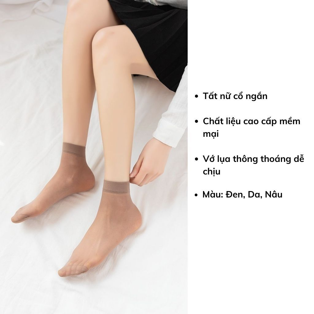 Tất vớ nữ cổ ngắn màu da thật chân, siêu mỏng thông thoáng mềm mịn đẹp và dễ thương LANIXA T9111