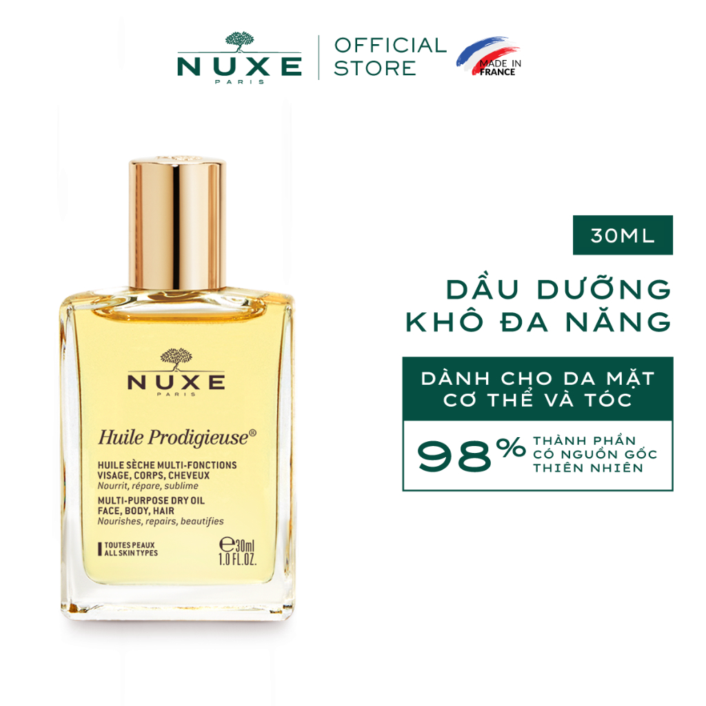 [GIÁ 315K CHỈ TRONG LIVE] Dầu khô đa năng Nuxe Huile Prodigieuse Multi-Purpose Dry Oil 30ml