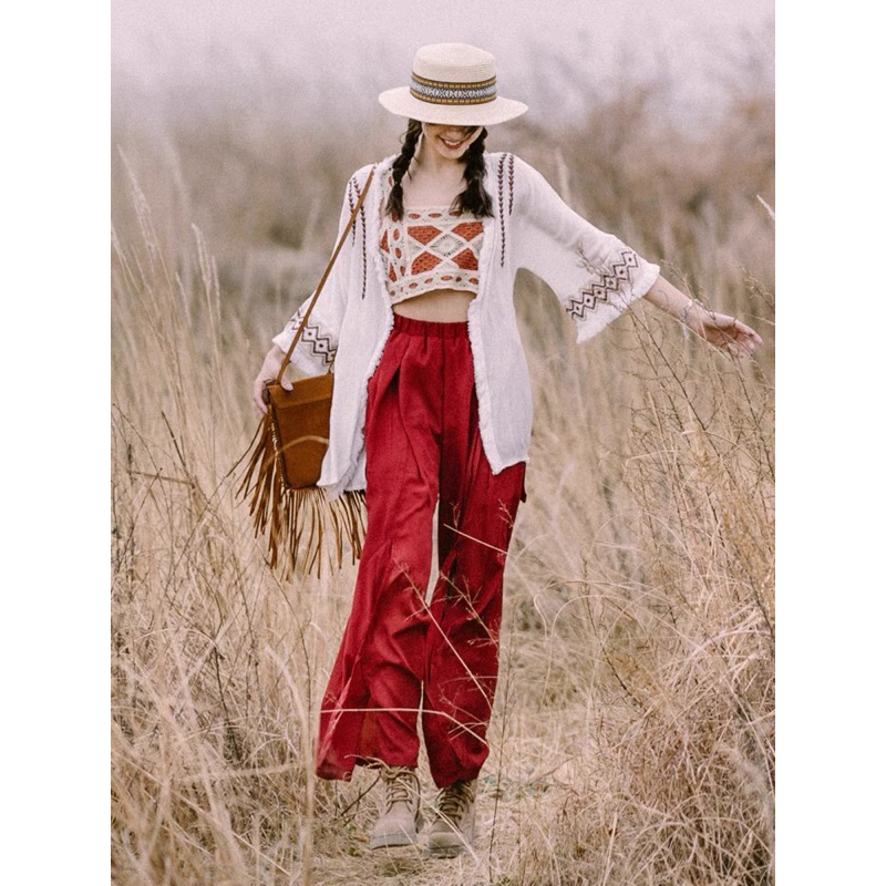 Sét áo , quần thời trang nữ phong cách boho Mã Mới