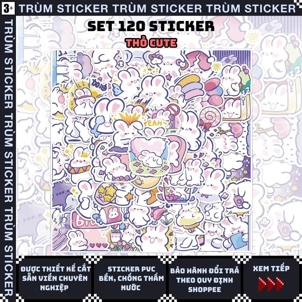 Set 120 Sticker, Hình Dán Thỏ Cute,- animal cute - Trang Trí, Decor ...