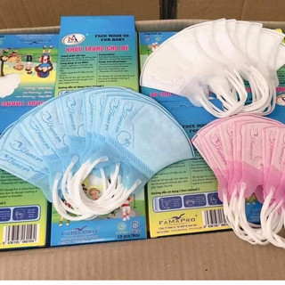 Combo 5hộp 50 chiếc  Khẩu trang nam anh famapro 5d kist  cho bé 3 tới 10 tuổi loại  5D 3 lớp Vải Không Dệt