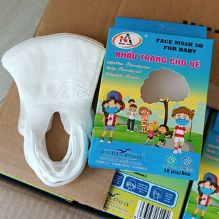 Combo 5hộp 50 chiếc  Khẩu trang nam anh famapro 5d kist  cho bé 3 tới 10 tuổi loại  5D 3 lớp Vải Không Dệt