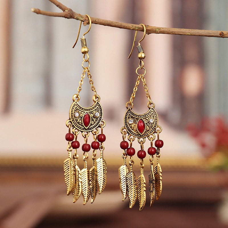 Bông tai / Khuyên Tai boho du lịch, khuyên tai đi biển Vintage BoHo sắc màu rực rỡ siêu xinh Hot 2023