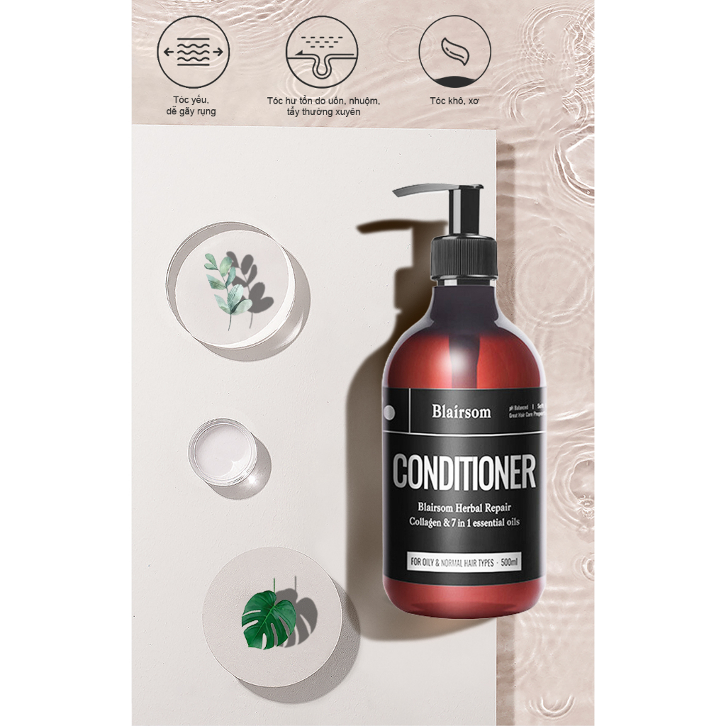Dầu xả Kiềm dầu Blairsom Thảo Mộc Tươi mát chính hãng Úc Collagen & tinh dầu (cho tóc dầu / thường)(500ml)