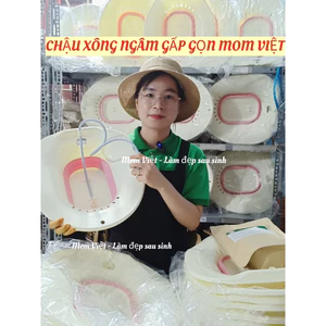 CHẬU XÔNG NGÂM VÙNG KÍN GẤP GỌN KÈM VÒI XỊT MOM VIỆT
