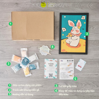 Set tranh bột giấy MADOCA tranh trang trí nhà cửa, tranh bột giấy tự làm size A5