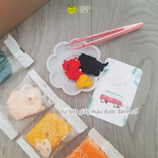 Set tranh bột giấy MADOCA tranh trang trí nhà cửa, tranh bột giấy tự làm size A5