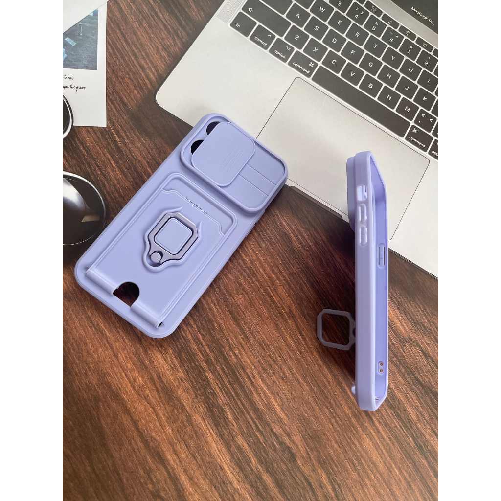 Ốp iphone tím 4 trong 1 siêu tiện dụng