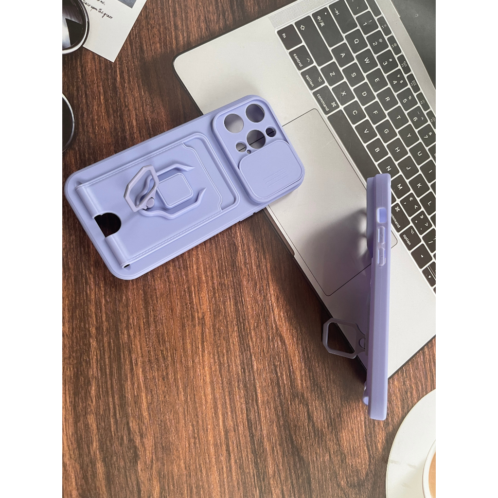 Ốp iphone tím 4 trong 1 siêu tiện dụng