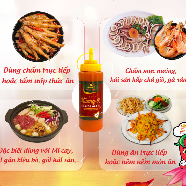 Chai tương ớt để bàn 500ml - Tương Việt Hoa Sen - Đậm đà bắt vị