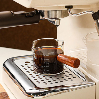 Ly đong cafe Espresso có tay cầm gỗ tự nhiên, cốc đo 75ml chịu nhiệt pha cà phê, đựng gia vị - maydecor