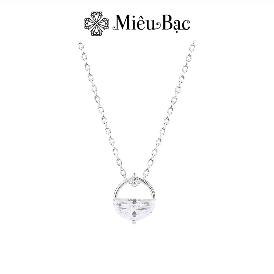 Dây chuyền bạc nữ Miêu Bạc mặt nước đính đá lấp lánh chất liệu bạc 925 thời trang phụ kiện trang sức MD12