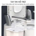 Bồn cầu di động cho người già, bà bầu, trẻ em bằng nhựa cao cấp có tay vịn đệm tựa lưng - Aichi House — ảnh 6